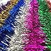 Carykon Elegant Hanging Sparkly Tinsel Garland for Christmas Tree Decoration, 5 Pcs, Each 3 Inch W x 6 Feet L, Holiday Decoration (Silver)