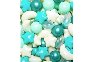 TRENDPLAY Ball Pit Balls for Toddlers, Star Heart Moon Shape, Plastic Toy Balls for Boys Girls Kids Dogs 50 200 500