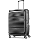 Samsonite Paralux Medium Checked Luggage - Innovative Design - Quick Access Front Pocket - Dual Suspension Wheel Technology - TSA Lock - Expandable - Includes Removable Packing Cubes - Black