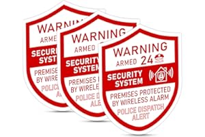 3PCS Security Alarm System Sign for Home，Self-Adhesive Weatherproof 24 Hours Security Warning Sticker ，Safety Protection Syst
