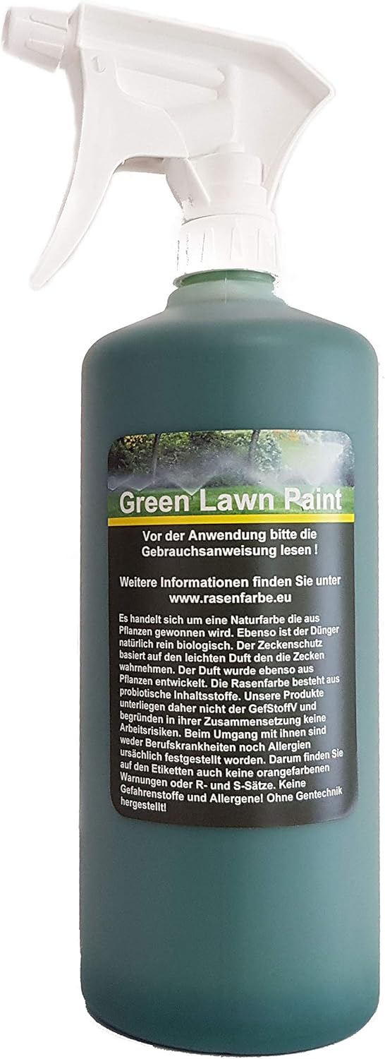 Green Lawn Paint Profi Rasenfarbe in 1 Liter Sprühflasche 1 Liter Rasenfarbe direkt aufsprühen