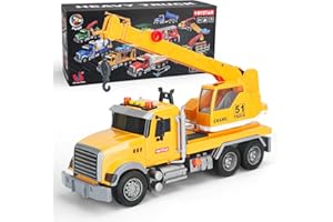 YWXFCH Toddler Toys for Boys 3 4 5 6 Year Old, Crane Truck Construction Toys Car Race Vehicle Toy Set for Kids, STEM Alloy Metal Car Toys Birthday Gifts for Toddler Age 3-8