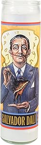 Salvador Dali Secular Saint Candle - 8.5 Inch Glass Prayer Votive - Made in the USA