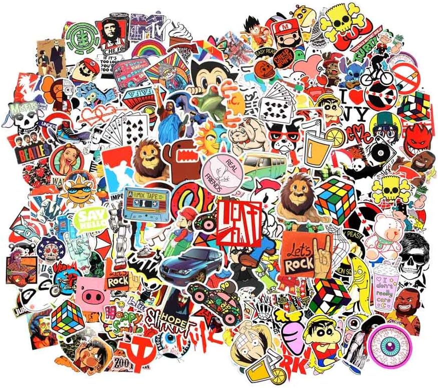 Cool Random Stickers 55-700pcs FNGEEN Laptop Stickers Bomb Vinyl Waterproof Stickers Variety Pack for Luggage Computer Skateboard Car Motorcycle Decal for Teens Adults (55 PCS)