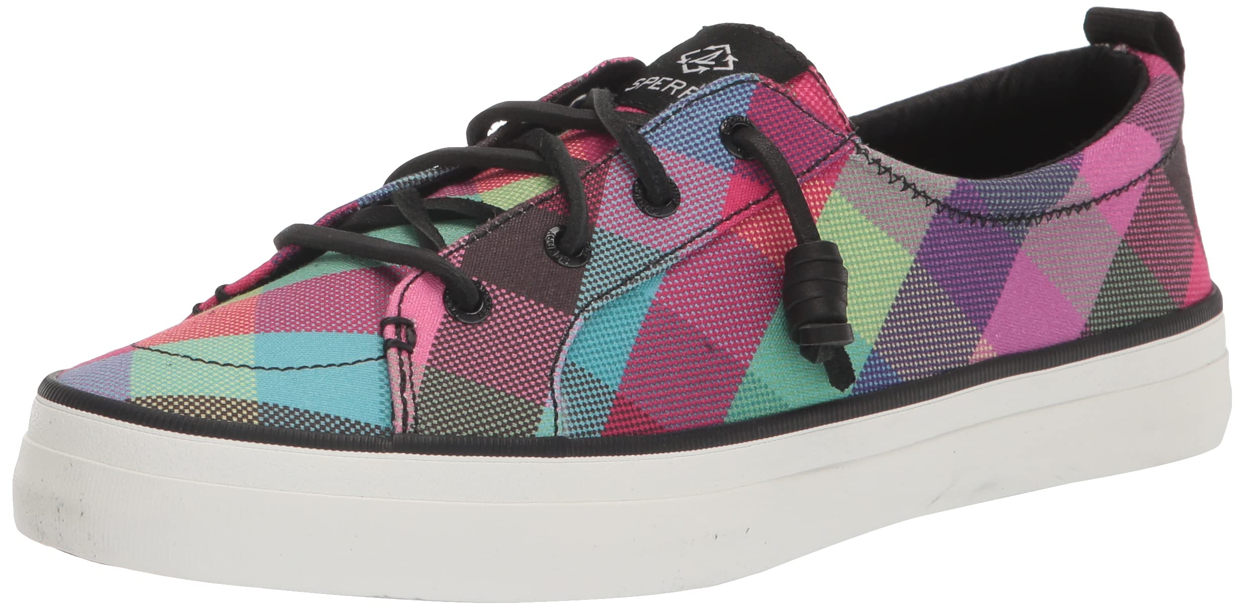 Sperry Women's Crest Vibe Seasonal Sneaker, Black Gingham, 6.5 Image