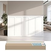Art3d MDF Premade Paintable Board and Batten Wainscoting Kit, 189 x 54 in | Molding Slat with Edge Strip, Lightweight, Painta