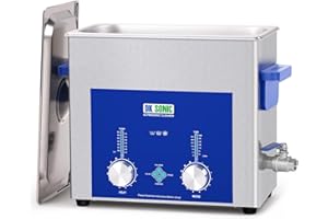DK SONIC Industrial Ultrasonic Cleaner 6L,180W | Professional Sonic Cleaner with Encoded Timer, Heating & Basket for Carburet