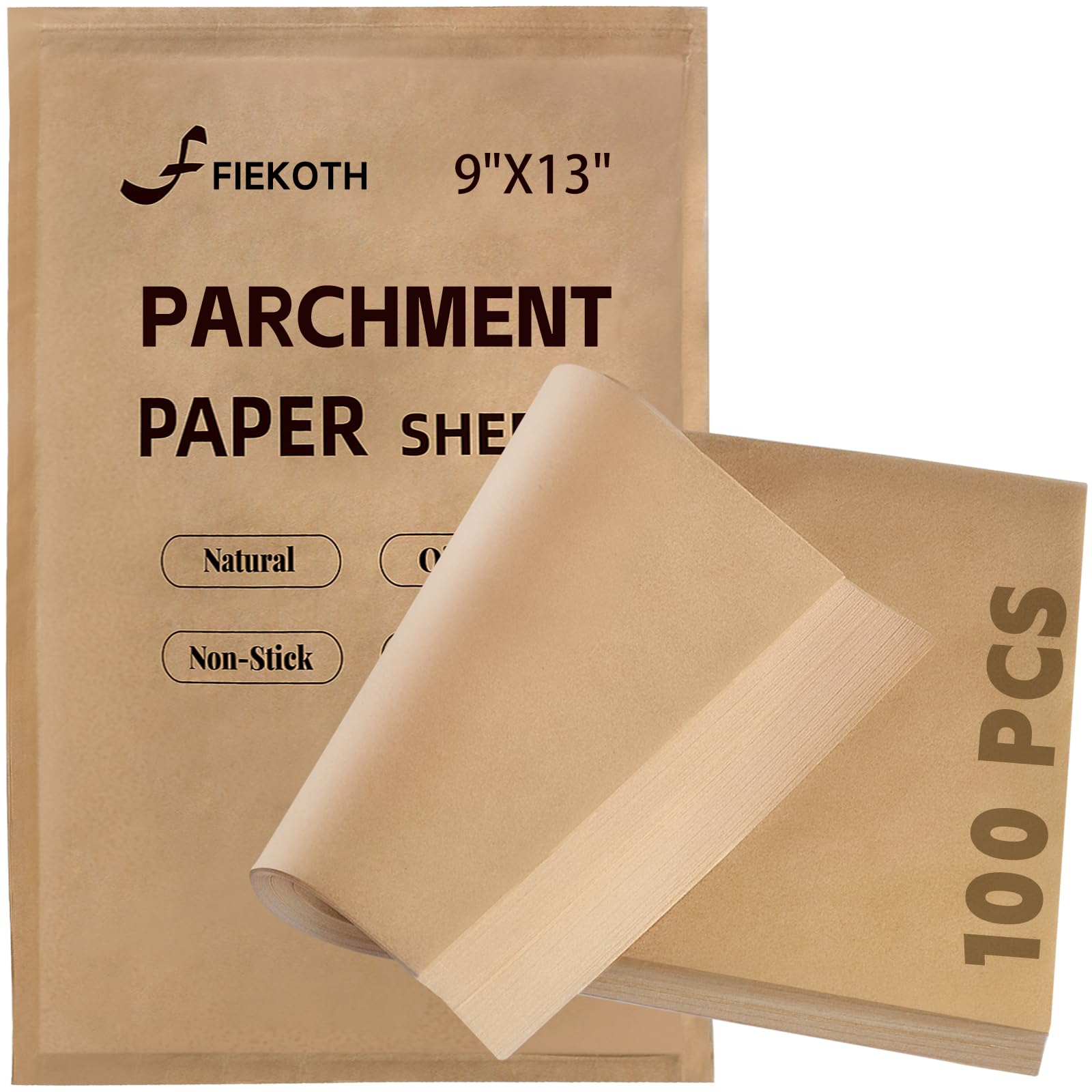 Photo 1 of 100 Pcs 9x13 Inches Unbleached Parchment Paper Sheets for Baking, Quarter Sheet Precut Parchment Paper, Cooking, Grilling, Air Fryer and Steaming, Fit for Quarter Sheet Pans