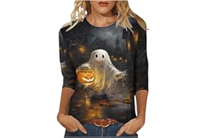 MAMIDAY 2024 Floral Printed Tops for Women Trendy 3/4 Sleeve Shirts Loose Fit Casual Dressy Blouses Soft Color Block Tees