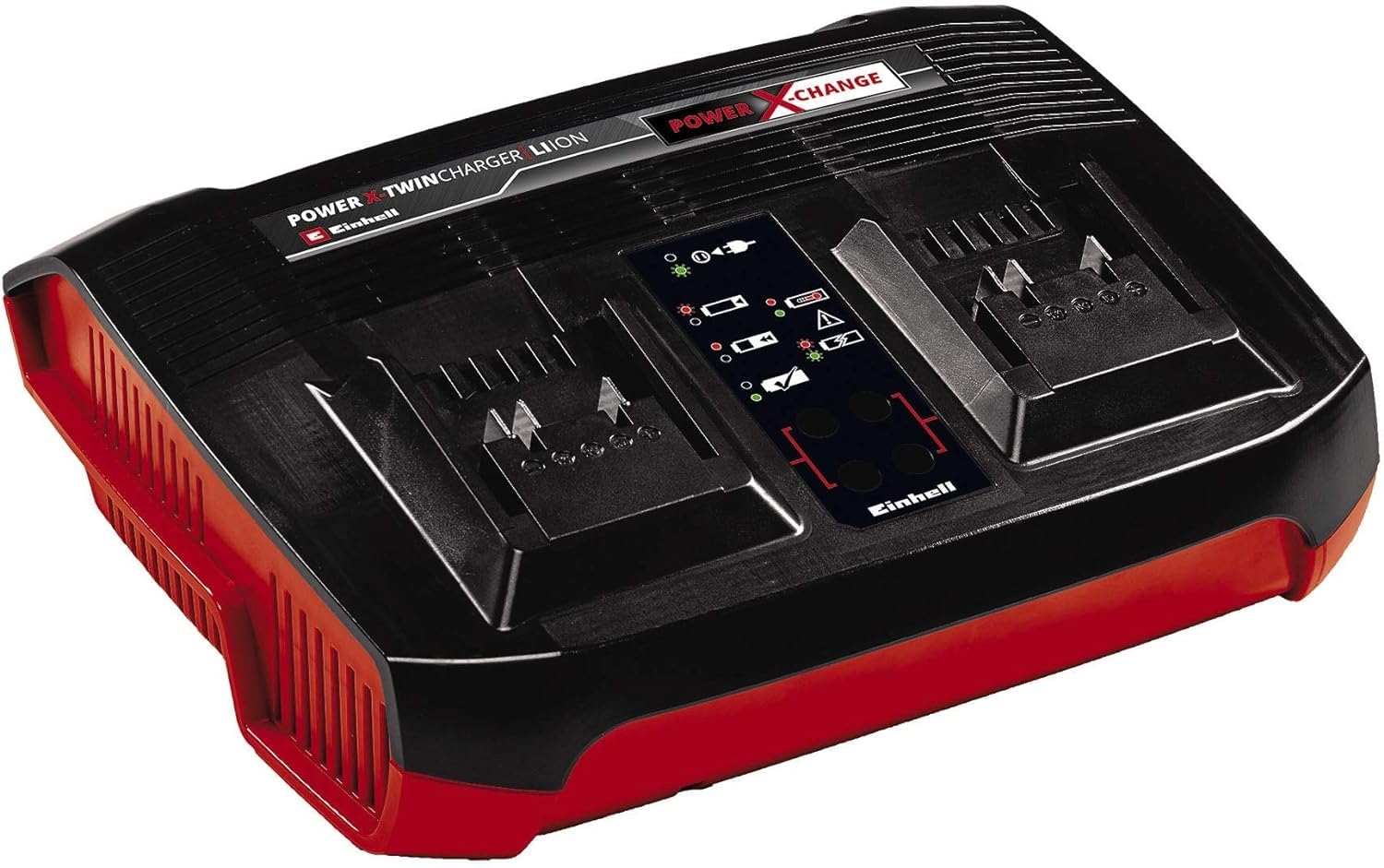 Einhell Twin Battery Charger 3A Power X-Change - Simultaneous Charging Of 2x 18V Batteries - Universally Compatible With All Einhell 18V PXC Lithium-Ion Rechargeable Batteries