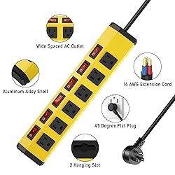 ANNQUAN 6 Outlet Metal Power Strip with 6