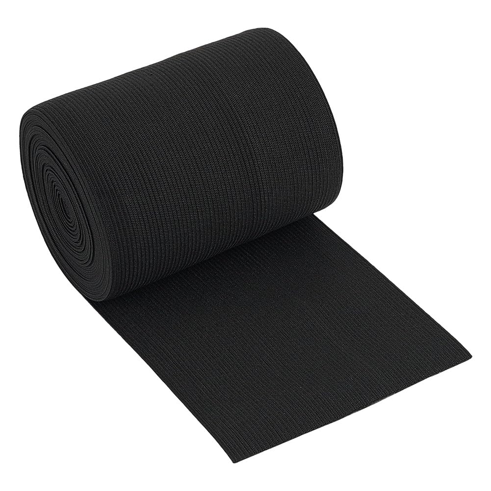 BENECREAT 5m Black Flat Elastic Band, 10cm Wide Heavy Stretch Elastic Band for Sewing Clothing Craft Project, 0.8mm Thick