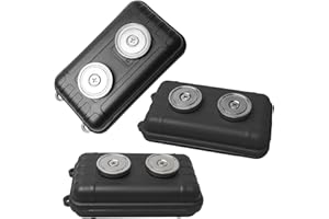 OLUTACOT 3 Pcs Black Magnetic Key Holder Under Car Waterproof Magnetic Key Hider Outdoor Key Hider Magnetic Key Box Hidden Key Holder for Storage Key Indoors Outdoors