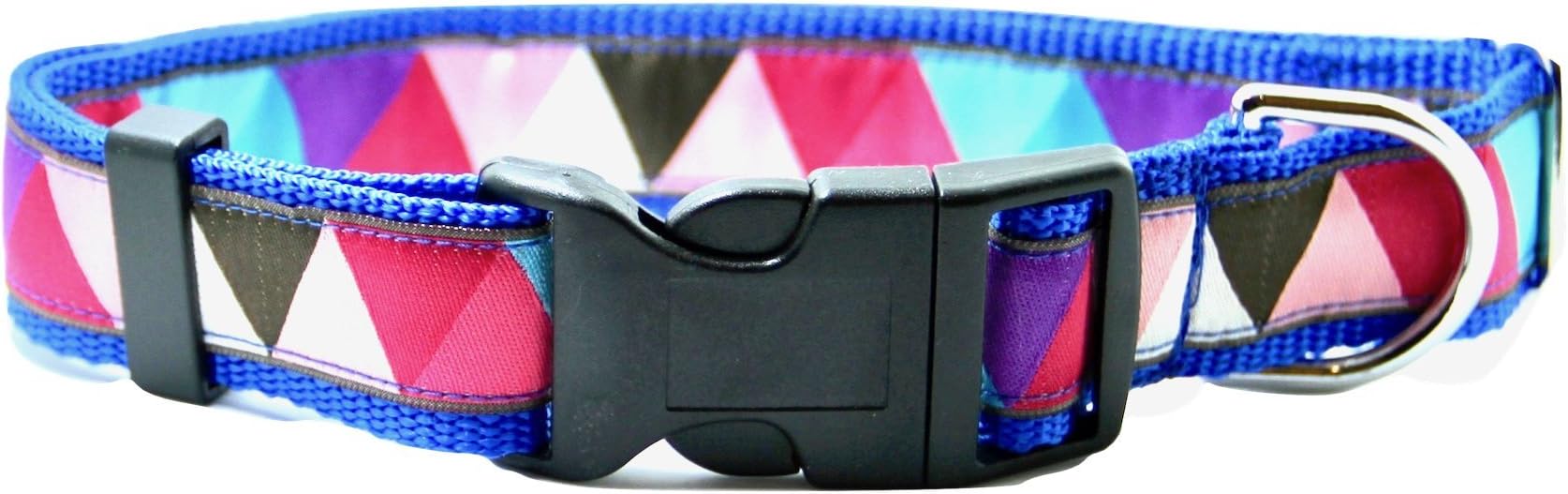 Large Dog Collar 'Traiangle motif' Size L; Length 38 - 61 cm / width 2.5 cm