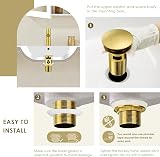 Peppermint Brushed Gold Pop Up Slotted Basin Waste with Overflow view 9