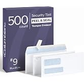 Columbian #9 Security Envelopes, 500 Pack, Double Window Self Seal Envelopes for Invoices and Business Mailings, Tamper Evident, 3-7/8" x 8-7/8", Durable 24 lb White Paper