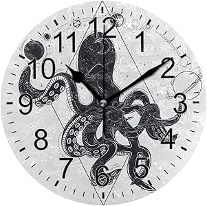 Reloj de pared para cuarto de baño, diseño de planetas cósmicos, reloj