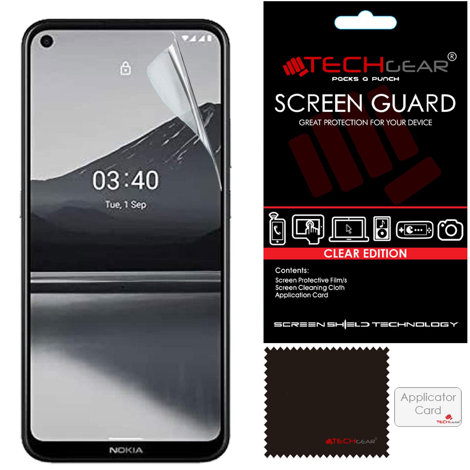 TECHGEAR [5 Pack] Screen Protectors Compatible with Nokia 3.4, CLEAR LCD Screen Protectors Cover Guards
