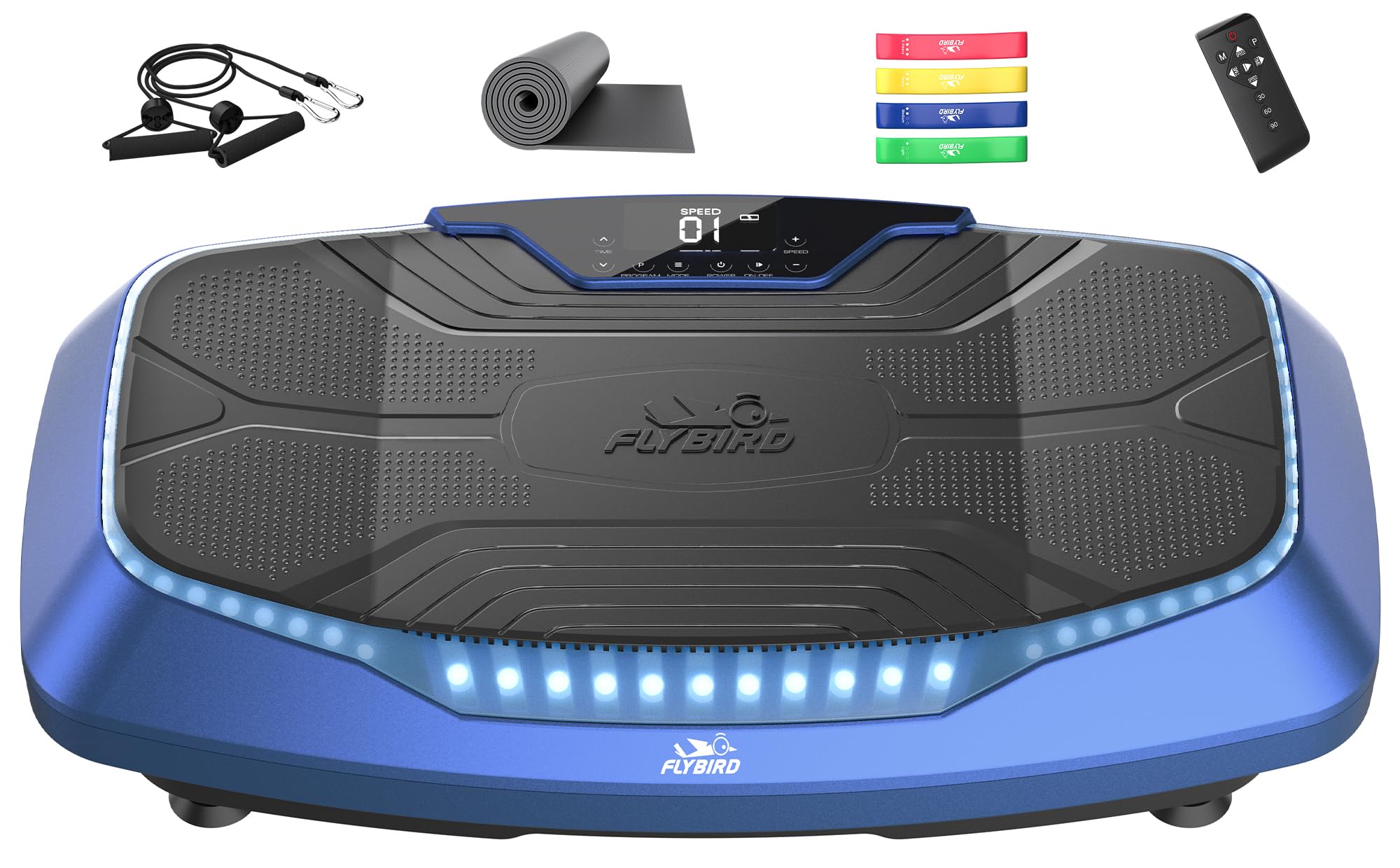 Photo 1 of FLYBIRD 4D Vibration Plate 500 LBS Capacity, Oscillation, Linear, Pulsation Vibration Plate Exercise Machine, Triple Motors Vibration Plate for Lymphatic Drainage & Bone Density Building-Blue