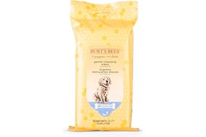 Burt's Bees for Pets Gentle Cleansing Puppy Wipes with Buttermilk, 98% Natural Origin Formulas, Hypoallergenic Dog Wipes Cleaning, Dog Cleaning Wipes, Dog Wipes for Paws and Butt, 50ct