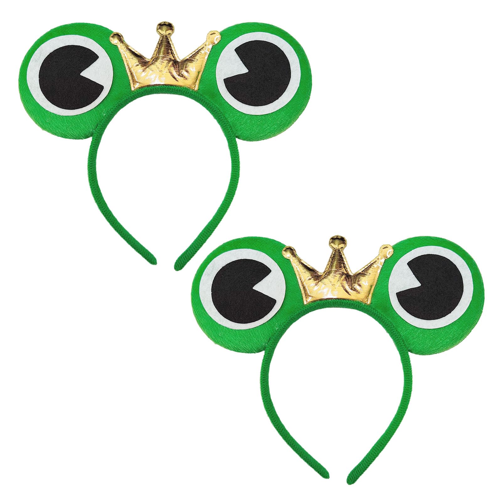 EUPSIIU 2 Pieces Cute Headband Frog, Animal Hair Hoops, Frog Hair Bands, Cosplay Themed Party Props, Frog Princess Prince Headband for Adult Kids, for Halloween Daily Wear Party Festivals (Green)