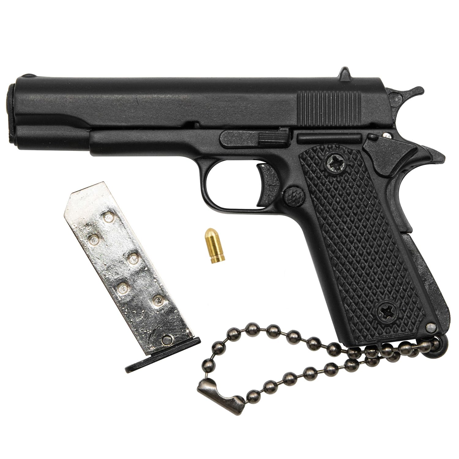 Zhongren 1911 Tactical Mini Keychain Metal Key Chain with Moving Parts Model Collection Pendant Bag Charm for Men Army Fan Boyfriend Gift (Black)