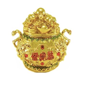 Ratnatraya Feng Shui Wealth Basket Vase Showpiece For Money Luck