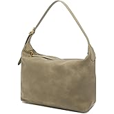 Medium Suede Hobo Bags for Women 10.6 Inch, Matte Faux Leather Shoulder Bag with Adjustable Strap, Slouchy Crossbody Purse