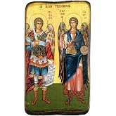 Iconsgr Wooden Greek Christian Orthodox Wood Icon of Archangel Michael and Gabriel / A0