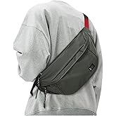 SUNMOP Fashion Large Crossbody Fanny Pack for Men Women,Water Resistant Waist Bag fanny Packs belt bag sling bag with 5-Zipper Pockets,Carrying 7.9"phone,Green-Large