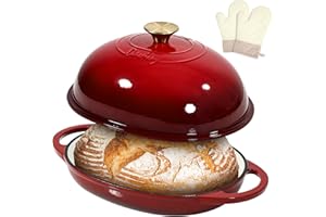 Davivy 6QT Oval Cast Iron Sourdough Dutch Oven with Silicone Oven Mitts, Bread Dutch Oven for Sourdough Bread Baking 6QT, Cas