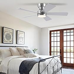 46" Ceiling Fan with Lights Low Profile, Flush
