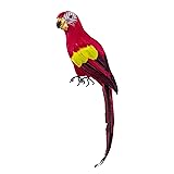 AUEAR, 17.7 Inch Red Lifelike Artificial Birds
