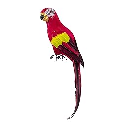 AUEAR, 17.7 Inch Red Lifelike Artificial Birds
