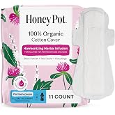 The Honey Pot Company - Perimenopause - All Day &amp; Night Pads for Women | Harmonizing Herbs of Black Cohosh, Clary Sage, Red Clover - Organic Cotton Cover - Feminine Care - 11ct