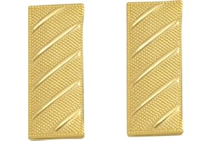 Smith & Warren 1" H Lieutenant Bars Collar Brass Rank Insignia Embossed (Textured) Gold Finish Police Military Uniform Pin