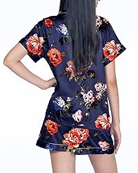 WJing Yi Jia Womens Pajama Sets XS-4XL Silk Satin