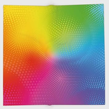 Amazon Iprint ポリエステル バンダナ ヘッドバンド スカーフ ヘッドラップ レインボー 鮮やかなネオンカラー 丸型 ドット 光り輝く合成 虹色効果プリント マルチカラー レディース メンズ 59x59 Inch 150x150 Cm Iprint スポーツ アウトドア