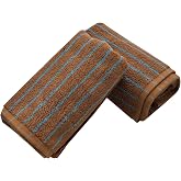 USTIDE Soft Hand Towels for Bathroom Set of 2, 100% Cotton Face Towels Absorbent Striped Hand Towel for Bathroom Kitchen Spa Gym Brown Blue Girls Boys Hand Towel, 14 x 30 Inch
