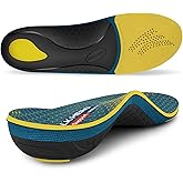 Walkhero Arch Support Inserts for Men & Women - Plantar Fasciitis Insoles with Max Cushion, Orthotics for Heel Pain Relief, Work Boots, Standing All Day (Mens 9-9.5 | Womens 11-11.5, Autumn Yellow)