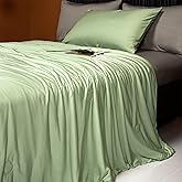 LLanCL Cooling Blankets for Hot Sleepers - Cool Like Ice Cream Lightweight Blanket for Summer with Double Side Cold, Cooling Comforter, Quilt, Fabric for Bed (Throw Size 47" x 59" Green & Grey)