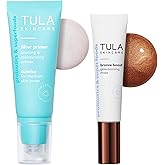 TULA Skin Care Face Filter Blurring and Moisturizing Primer, 1fl oz + Bronze Boost Glow Bronzing Drops 1 Fl Oz., 2 Piece Set