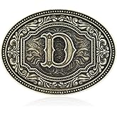 Btilasif Western Belt Buckle Initial Letters ABCDEFG to Z Cowboy Rodeo Belt Buckle for Men Women Cowboy Cowgirl