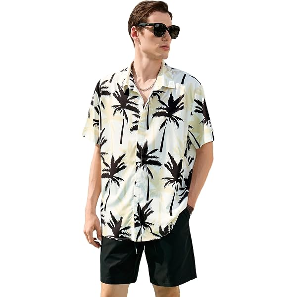 Men's Paisley Print 2-Piece Set - Button Down Shirt & Shorts Outfit For Beach, Vacation, Or Summer