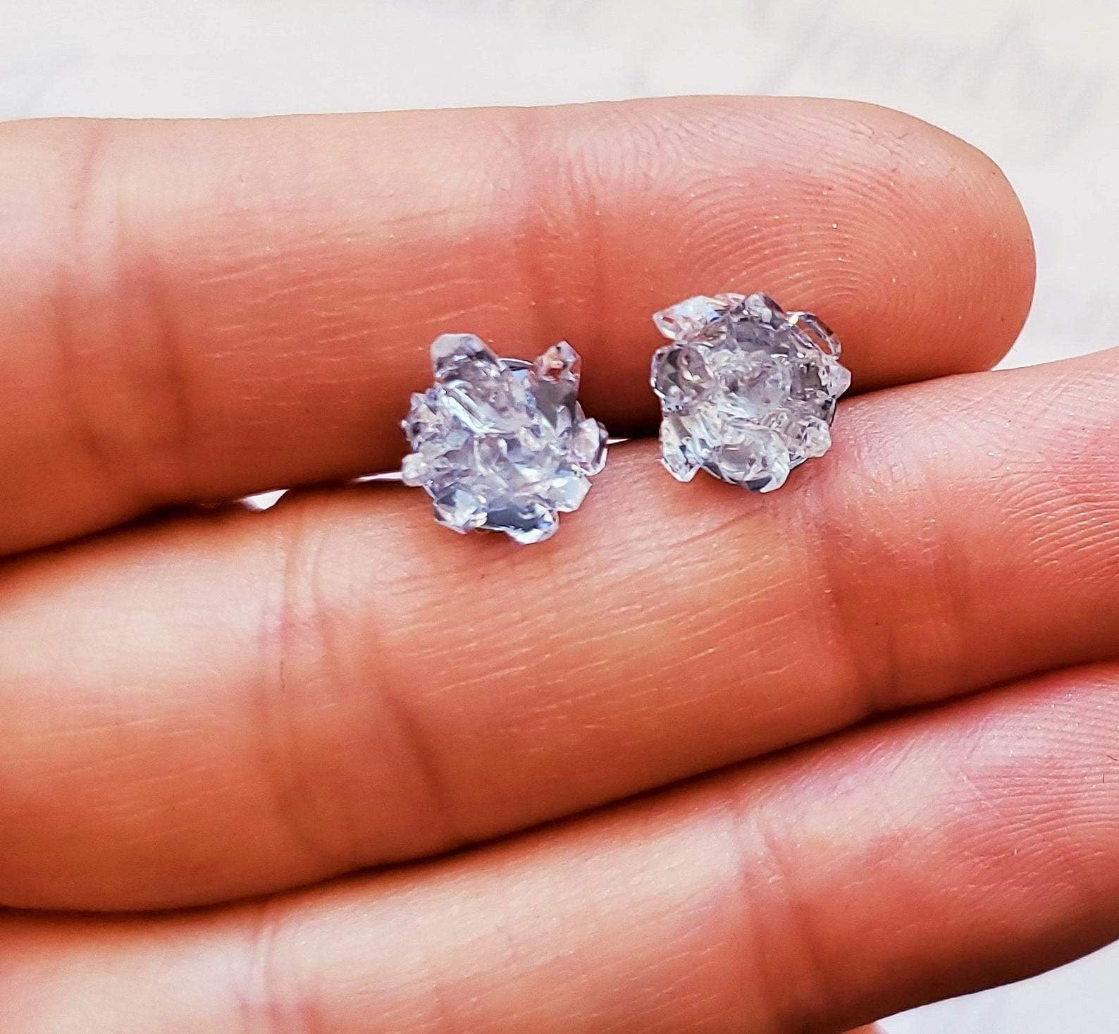 Herkimer Diamond Earrings, Herkimer Earrings, Diamond Earrings, Sterling Silver Earrings, Tiny Stud Earrings, Small Dainty Earrings
