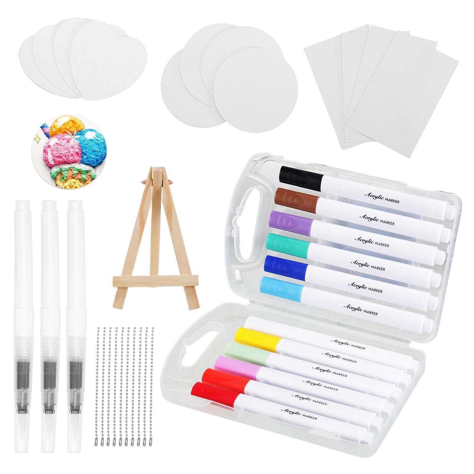 wlertcop 38Pcs Magic Puffy Paint, Acrylic Marker Pen Set, 3D Foam Texture Painting, DIY Bubble Drawing Pens for Painting, Art, Craft Supplies, Handmade Gift