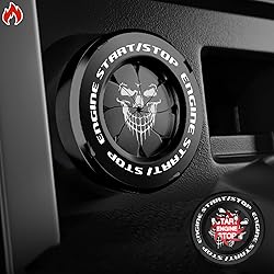 Tybasthe Rotary Push Start Button Cover, Skull Car