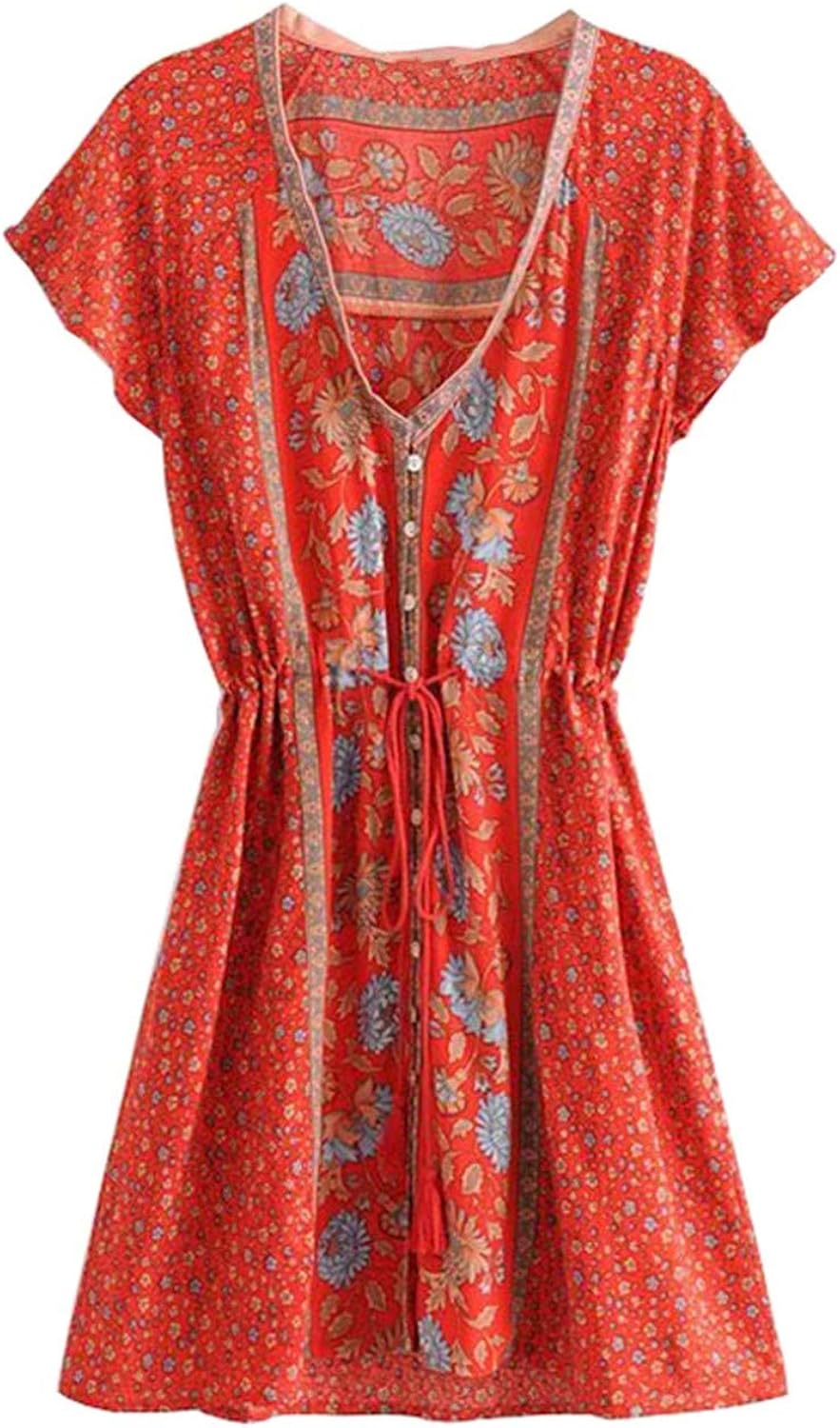 floral tassel mini dress