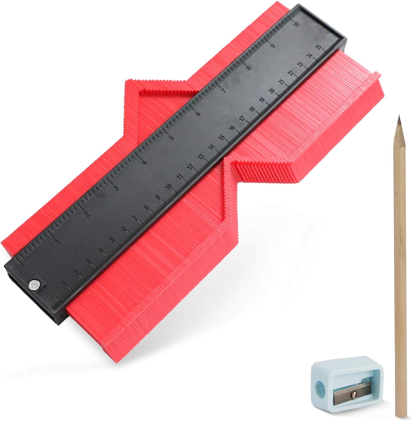 10 inch Contour Gauge Plastic Profile Gauge Multifunctional Shape Duplicator Edge Shaping Measure Ruler for Professional Precise Measurement