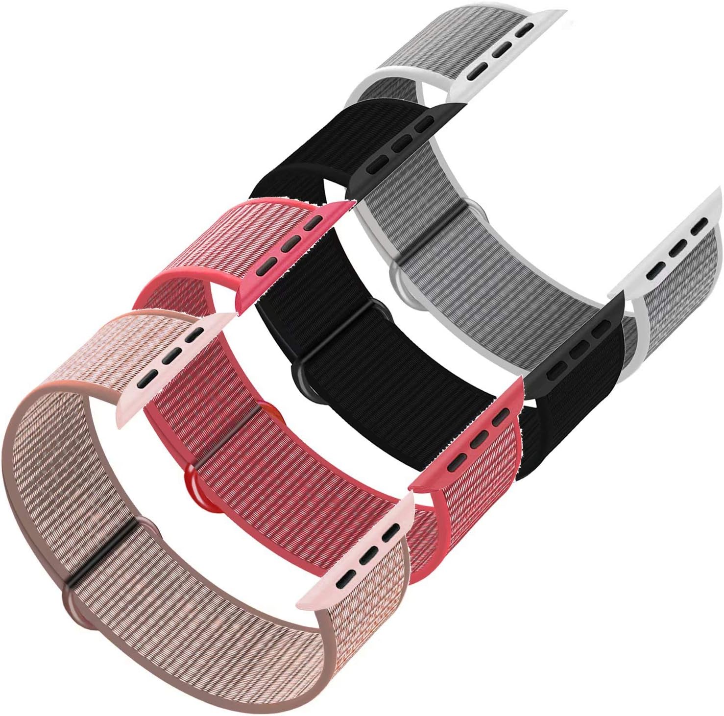 HILIMNY Compatible for Apple Watch Band 38mm 40mm 42mm 44mm, Soft Nylon Sport Loop, with Hook and Loop Fastener, Replacement Band Compatible for iWatch Series 1/2/3/4/5